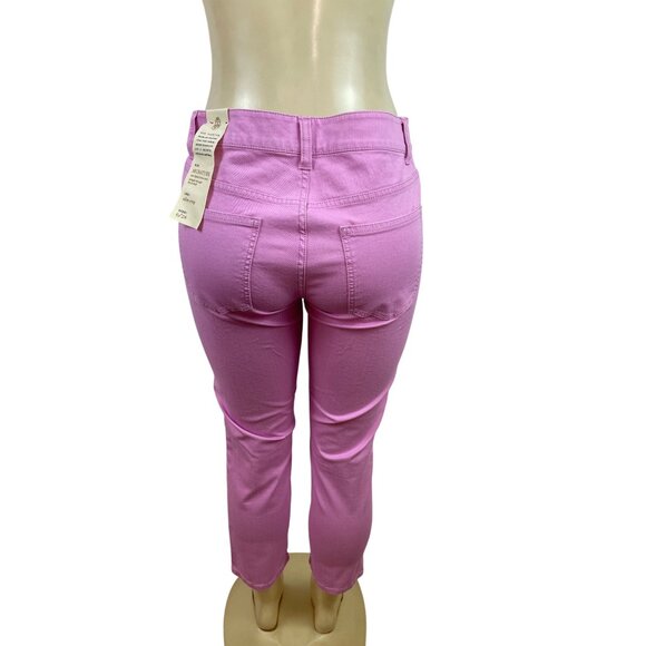 Talbots Signature Slim Crop Pants Womens Purple Stretch Sz 6/28 - New - Picture 3 of 7